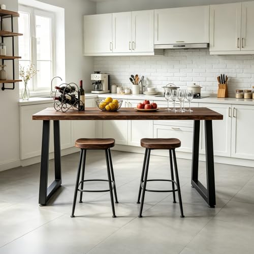 36 Inch Metal Table Bar Legs, Heavy Duty Industrial Style Counter Height Table Legs with Adjustable Feet Pads for DIY Kitchen Island, Standing Desk, Trapezoid (H36'' x W17.7'') - size: H36" T1