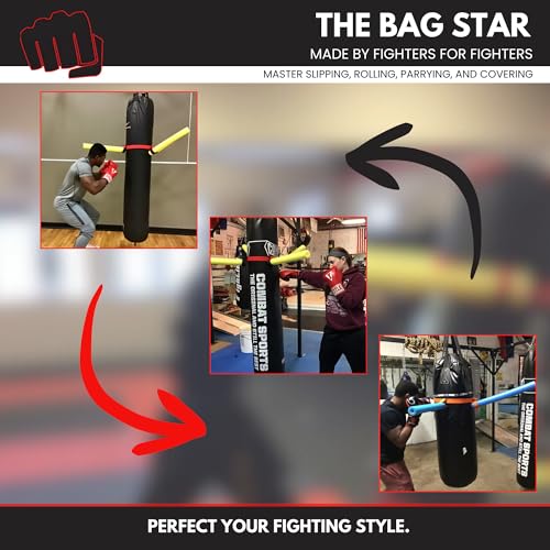 3 Arm Star Training Attachment Rotating 360° Foam Arms, Heavy Bag Reflex Trainer for Slipping, Rolling & Counter Striking Made in USA
