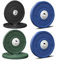 FEIERDUN Color Bumper Plate Set, 2-Inch Olympic Weight Plates, Low Bounce Rubber Barbell Plates with Stainless Steel Insert for Weightlifting, Strength Training, CrossFit & Home Gym, 10LB-370LB - style: J) 160LBS SET