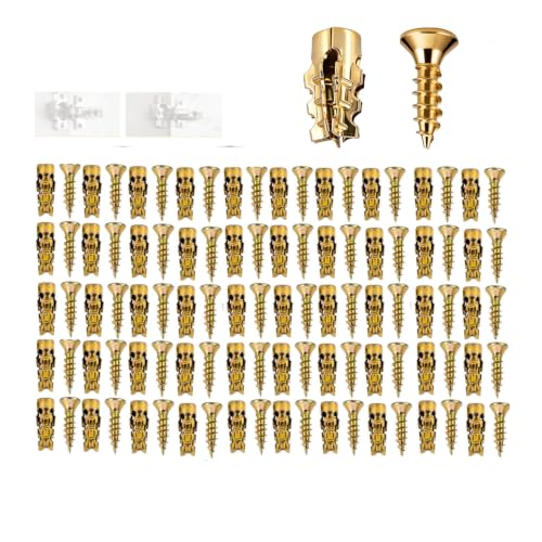 50Pcs 6×14mm Short Expansion Screw Set, Thread Repair Screws for Cabinet Door Hinge Repair & Stripped Thread Restoration, Expansion Anchors, Door Hinge Repair Kit
