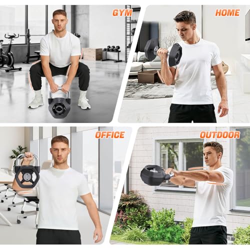2-in-1 Adjustable Kettlebell for Men& Women Home Gym Exercise | 15-45LB Kettlebells Weight Set, Strength Training, 5.9-30.9LB Adjustable Weights Dumbbell, Full Body Workout