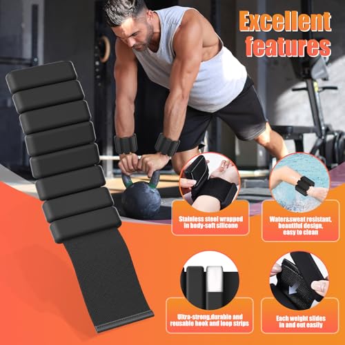 Ankle Weight Wrist Weight 2 Pack 1lb Each Adjustable | Arm and Leg Weight, Women and Men, Pilates Gym Yoga Aerobic, Strength Training - color: Black