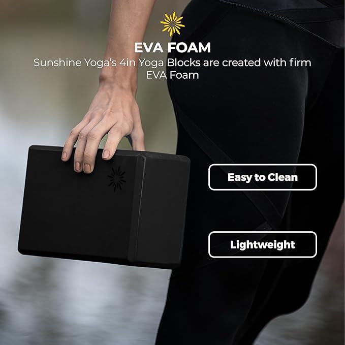 Bulk 4 in Foam Yoga Blocks, 10 Pack - color: Black