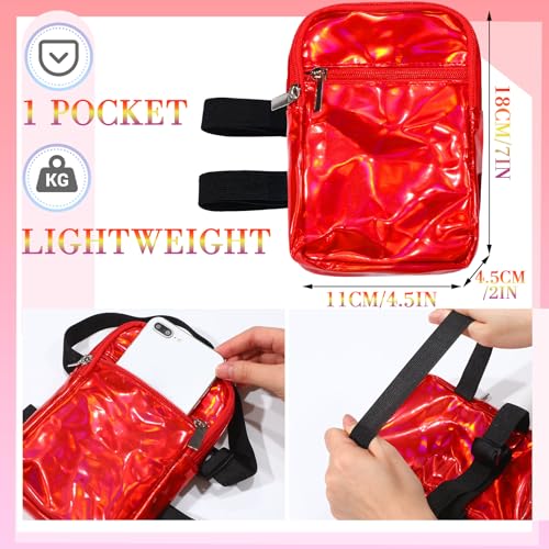 Carnival Leg Bag Holographic Thigh Bag with Adjustable Strap Leg Pouch Harness Women Summer Travel Hiking Pack(Red,Leg Bag) - color: Red, style: Leg Bag