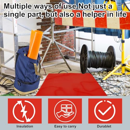 1 Pcs 20" x 20" Electrical Insulating Rubber Mat, 0.12" Thick Dielectric Safety Mat Rated for 1000v, Non-conductive Rubber Blanket for Electricians, Electrical Panels, Industrial Workstations - color: Red, size: 20" X 20" X 0.12"