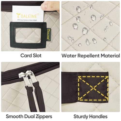 BALEINE China Storage Containers, Sturdy Quilted Wine Glass Storage, Plate Organizer with Carry Handles, Moving Boxes for Dishes, Cups, Mugs and Stemware (Plate Mug Combo, Soft Shell Cream) - color: Cream, style: Plate Mug Combo-Soft Shell