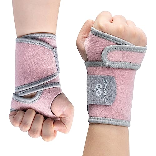INDEEMAX 2 Pack Copper Wrist Brace Support for Carpal Tunnel, Pain Relief, Arthritis, Tendonitis, Adjustable Wrist Braces Compression Wraps Both Hands, Fit for Men and Women - color: Pink-New