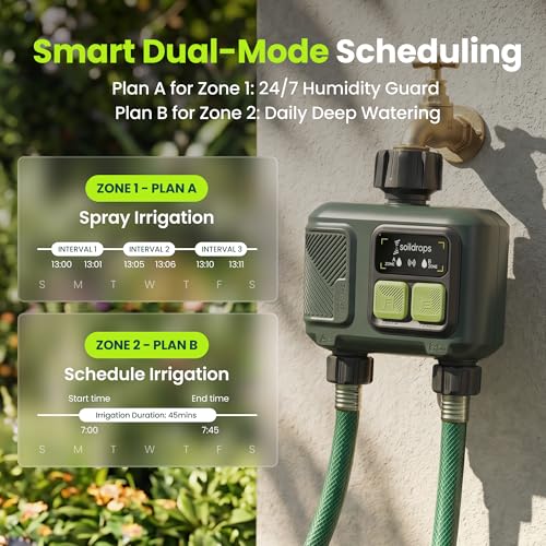 WiFi Water Timer, Hose Timer 984ft Long Range RF with Gateway, App Control, 8-Month Battery, Weather Delay, 3/4" Smart Irrigation Controller - style: 2-Zone