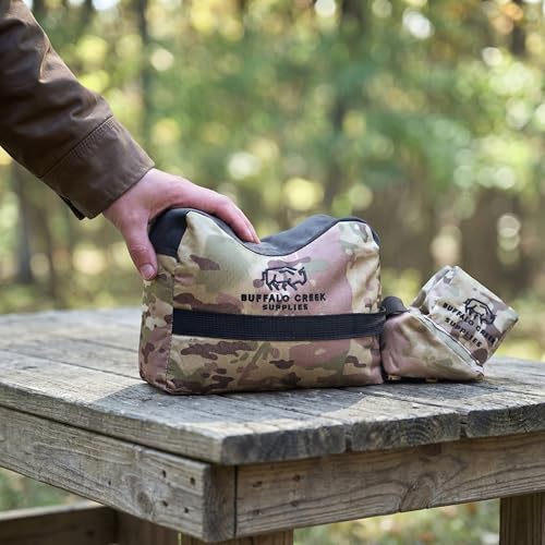 Buffalo Creek Supplies All Weather Durable Front and Rear Shooting Rest Bags, Rifle Rest Sand Bag for Bench Rest Shooting, Hunting, Target & Competitive Sports Shooting-Unfilled - color: UltraBlend