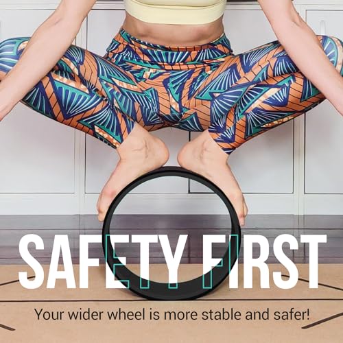 Extra Wide Yoga Wheel, Mini Yoga Wheel - Beginner Friendly Yoga Kit. More Comfortable, Stable and Safer Back Roller. Improve posture, better mobility. Ideal Home Exercise. Relieve Back Pain. - style: Wide