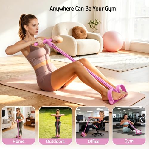 7F 2026 Pedal Resistance Band with Handle, 6-Tube Multifunction Pedal Resistance Band