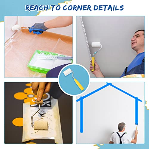 60 Pcs 2 Inch Foam Mini Paint Roller Covers Small High Density Sponge Paint Roller Refills for Painting House Wall Cabinet Household Tool Textured Smooth Corner