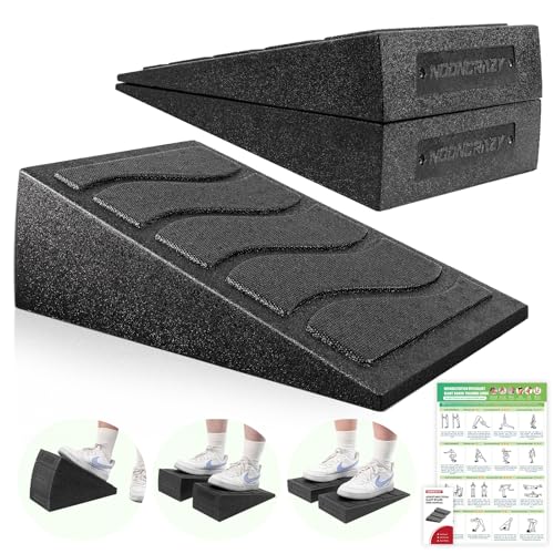 Slant Board for Calf Stretching, 5 Adjustable Angles Incline Board for Squat Wedge, 480 lbs Weight Capacity Calf Stretch Yoga Foam Wedge for Exercise, Squat, Ankle Mobility & Physical Therapy - color: Classic&Black