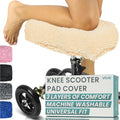 Vive Mobility Knee Walker Pad Cover - Plush Synthetic Faux Sheepskin Scooter Cushion - Accessory for Knee Roller - Leg Cart Improves Comfort During Injury (Off-White) - color: Off-white