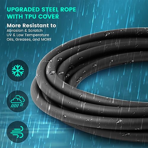 FEECCO 1/2 lb Weighted Jump Rope for Boxing, Cardio, Crossfit Workout, 8~11ft Range Adjustable Length Steel Ropes with Ball Bearings and Metal Handles, Suitable for Men and Women - color: 10' TPU Rope for 5'10"~6'3"