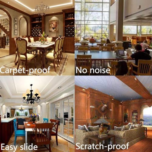 1" Nail on Furniture Sliders (24 Pack) - Furnigear Heavy Duty PTFE (Teflon) Chair Sliders Glides Wooden Furniture Movers Move Your Furniture Easily & Safety - Chair Leg Floor Protectors Brown, Square - color: Brown Square, size: 1"-24 pack