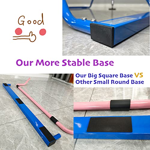 Folding Gymnastics Bar with Rings, Foldable Kip Bar with Sturdier Base, Training Bar for Kids Ages 3-10, Horizontal Bar, Home Gym Equipment for Boy Girl - color: Blue, style: Foldable Bar