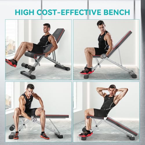 Adjustable/Foldable Weight Bench, 660LBS Home Gym Workout Bench Lifting Sit-up Exercise Bench for Bench Press - color: Black