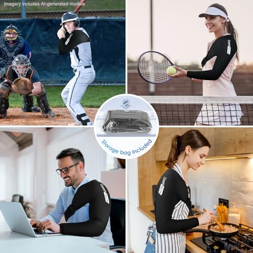ComfiTECH Shoulder Arm Ice Pack Wrap for Pitchers, Ice Arm Sleeve for Volleyball Player, Athlete, Flexible Cold Application for Throwing Recovery, Elbow Joint and Muscle Relaxation & Daily Use, Medium - size: Medium