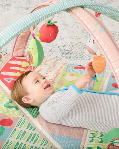 Skip Hop Tummy Time Mat, 3-in-1 Activity Baby Play Gym, Age 0-2y, Farmstand Grow & Play, Green - color: Farmstand Play Gym