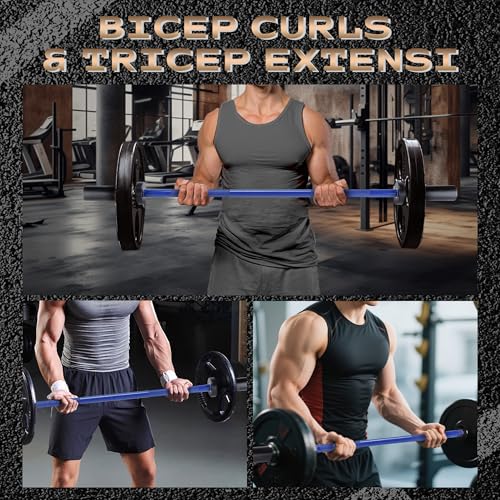 Barbell for Home Gym, 500LB to 1500LB Capacity with Copper Sleeves, for Weightlifting & Powerlifting (Multiple Sizes: 4FT Short b-Ar, 47" EZ Curl b-Ar, 7FT Power b-Ar)