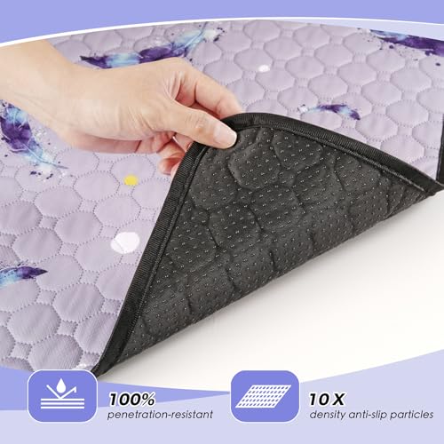 Washable Dog Pee Pads, Non-Slip Waterproof, 36 x 54 in, 2 Pack, Feather | Super absorbent, waterproof and non-slip; washable, reusable dog pads for crates, playpens, floors, furniture and travel - color: Feather Pattern, size: 36"x54"(Pack of 2)