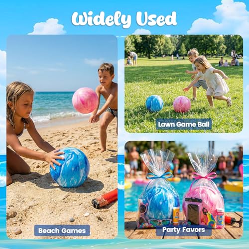 AMOR PRESENT 2 PCS Inflatable Playground Balls, 8.7 Inch | Rubber Bouncy Balls, Pool Toys for Kids, Classroom Prizes, Beach Party Favors, Goodie Bags Stuffers