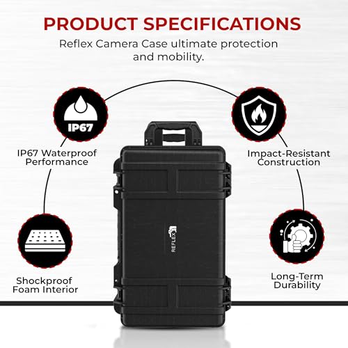 Reflex Camera Large Protective Hard Camera Case (20.22"x11.32"x7.91") suitable for Drones, Camera Lens, DSLR & Guns. Smooth Rolling Wheels, Waterproof IP67, Shockproof (Rolling Hard Case with Foam) - style: Rolling Hard Case With Foam
