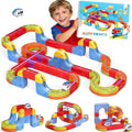 Electric Train Set, 3D Infinity Racer Train Tracks, DIY Toy Car Track, Modular Building Blocks Freely Assembled, STEM Learning Toy Fun Gifts for Kids Toddlers Boys & Girls (68pcs)