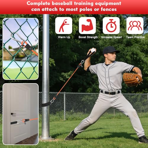 Baseball Resistance Bands Set – Baseball Pitching & Throwing Trainer with Arm Strength Training Bands for Youth Pitchers, Throwing Warm-Up, Arm Care and Softball Training Equipment - style: BSB02