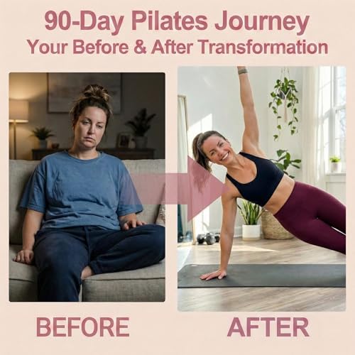 Pilates Kit for Women,15 Inch Magic Circle, 6 Multi-Level Resistance Bands,Yoga Ball Socks, Back Neck Stretcher ,14-Piece Full Body Toning Pilates Equipment for Beginners, 15 Min Daily Routine - color: Purple