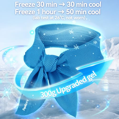 2-Pack New Upgraded Cooling Neck Wraps, Neck Coolers for Hot Weather, Leak-Proof Cooling Gel, 360° Full-Wrap, Cool Relief - Head, Neck, Wrists... - color: Blue+black