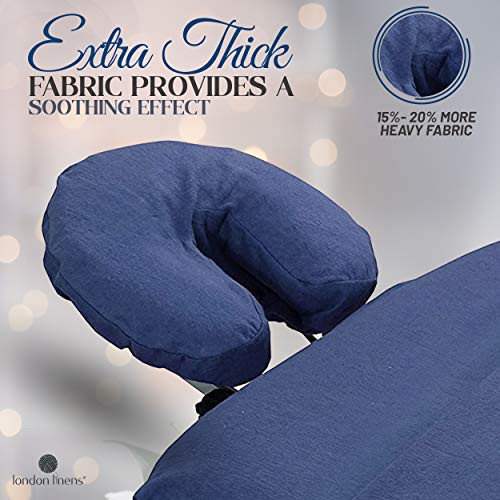 London Linens Pack of 4, Premium Extra Thick 100% Cotton Flannel Massage Tables Face Cradle Covers Cozies Fitted - Includes 4 pcs (Blue) - color: Blue, size: 4