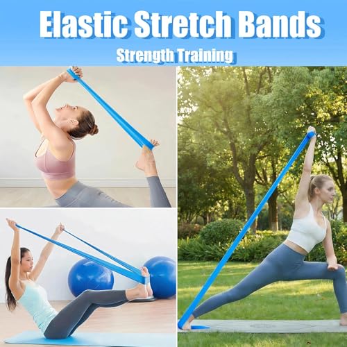 7PCS Resistance Bands Set, 6-Tubes Pedal Resistance Bands with Handles, 5pcs Elastic Workout Band for Physical Therapy, Stretching, Strength Training, Home Gym Equipment for Women Men (Blue) - color: Blue