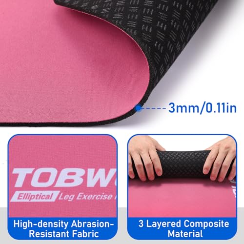 TOBWOLF Non-Slip Workout Mat for Ellipse Leg Exerciser, Ellipse Machine Mat, Exercise Mat for Under Desk Ellipticals, Suitable for Electric Seated Foot Pedal Exerciser, Stability & Floor Protection - color: Pink