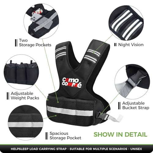 Adjustable Weighted Vest for Men Women, 4-10lb/12-18lb/20-32lb Vest with 6 Ironsand for Weights Running Workout and Training, Adjustable Body Weight Vest Exercise Set for Running, Walking - color: Black, size: 4-10 lb