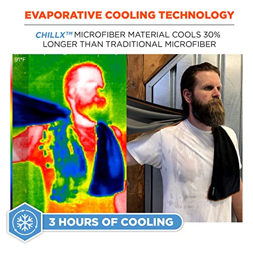 Ergodyne Chill Its 6602MF Cooling Towel, Soft Microfiber Material, UPF 50+,Lime,41" x 9.84" - color: Lime