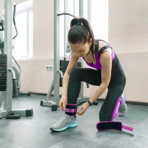 Ankle/Wrist Weights for Women, Men, Kids - Arm Leg Weights Set with Adjustable Strap - Running, Jogging, Gymnastic, Physical Therapy, Fitness - Choice of 1 lb 2 lbs 3 lbs 4 lbs 6 lbs 8 lbs 10 lbs - style: 3 lbs pair (1.5 lbs each), Purple