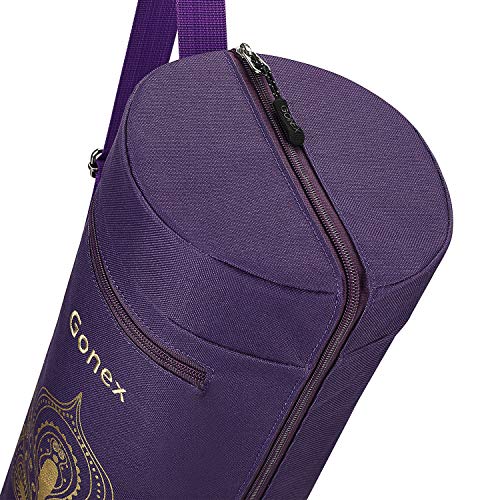 Gonex Yoga Mat Bag with Full-Zip Design, Fits Most Mats | 600D Oxford Fabric, Wet Pocket, Front Zip Pocket, Adjustable Strap, Fits Mats up to 26" - color: Purple