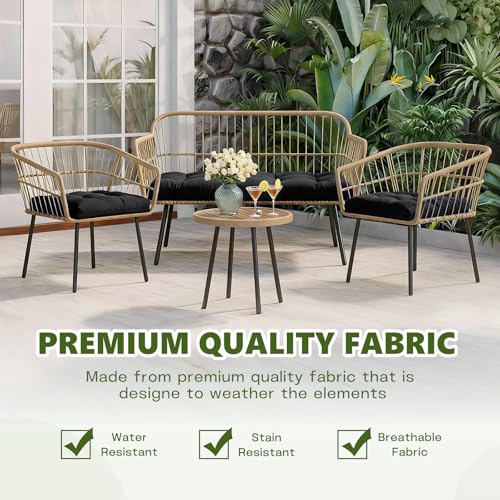 Wicker Chair Cushions Set, 2 U-Shaped Cushions & 1 Loveseat, Waterproof Outdoor Loveseat Cushion for Patio Furniture, Settee Bench Pad All Weather,Gray - color: Gray