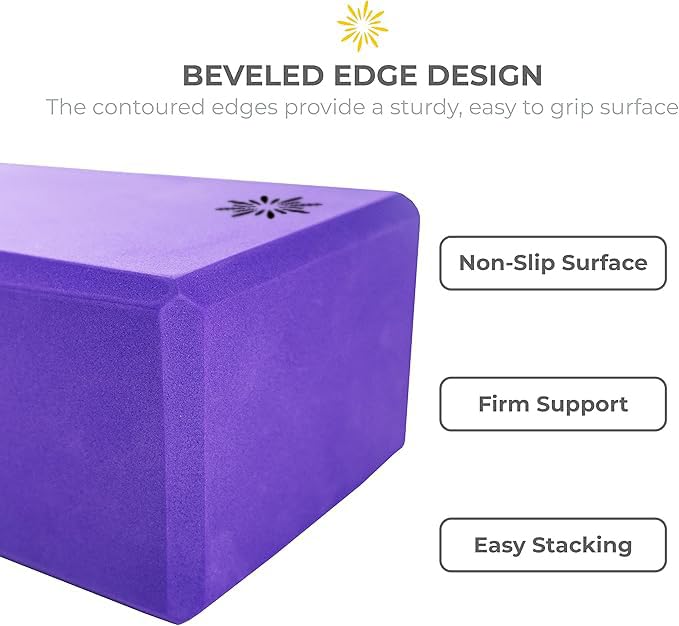 Bulk 4 in Foam Yoga Blocks, 10 Pack - color: Purple