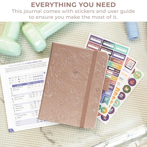 Clever Fox Fitness & Food Journal, Workout Planner, 4.2"x5.7" Rose Gold | Lasts 3 months, undated hardcover exercise & weight loss journal for women, gym, diet, meal tracker, calorie counter book - color: Rose Gold, size: Pocket (4.2" x 5.7")