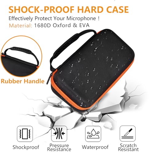 Wireless Microphone Case Compatible with JBL Wireless Two Microphone System, Dual Wireless Microphone Case for Party Box, Singing Karaoke for JBL Mic, Receiver, Adapter, AA Batteries-Orange (Box Only) - color: Organge