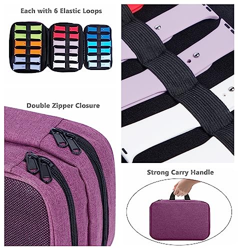 PACMAXI 84 Watch Bands Storage Carrying Case Compatible with Watches | Expandable Watch Band Holder Fit for Most Sizes of Watch Straps, Organizer for Watch Bands Accessories, Bag Only,Purple - color: Purple