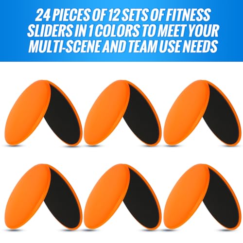 Wettarn 24 Pcs Core Sliders for Working Out Abdominal Exercise Gliding Discs Dual Sided Workout Disc Fitness Sliders Exercise Gear for Gym Floors Training Abdominal Core Strength - color: Orange