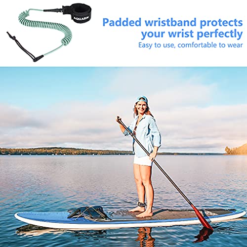 Premium Coiled Surfboard Leash, 11 feet SUP Leash Leg Rope, Stand Up Paddle Board Leash for All Types of Surfboards - color: Green