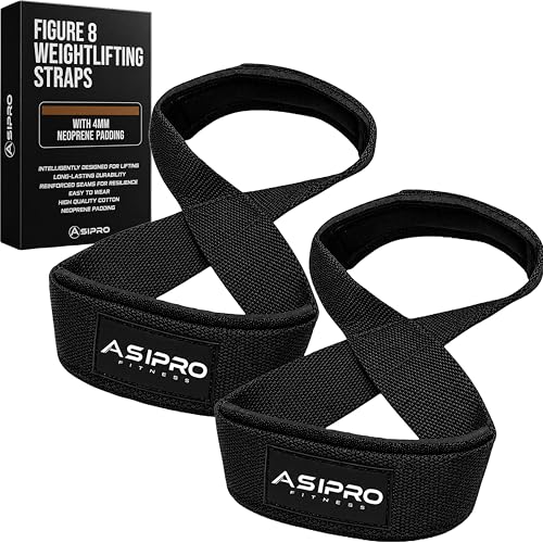 Figure 8 Lifting Straps Gym Padded for Men & Women Gym Deadlift Strap for Weightlifting, Strongman, & Cross Training Heavy Duty Lifting Strap Figure 8 Straps - size: Medium