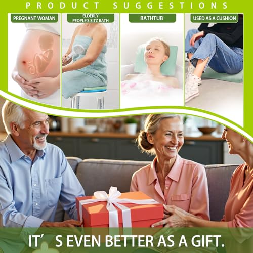Gooo&Ma Shower Cushion, Non-Slip Air Fiber Bath Pad, Green | Waterproof, 3D mesh quick-dry, hook, for shower bench/chair, elderly & pregnancy, 16"x12"x2", washable - color: Green