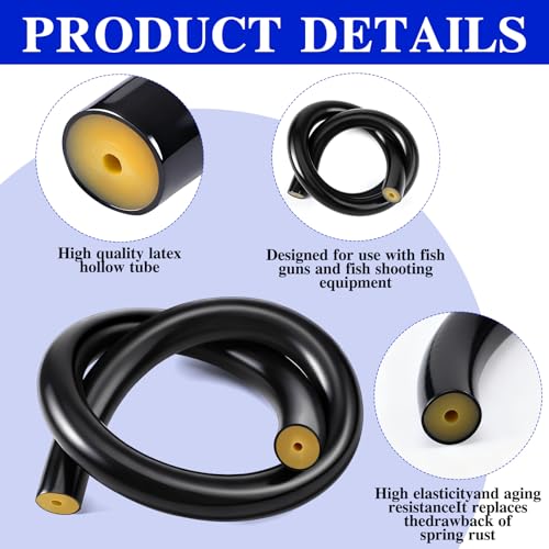 Pangda Fishing Gun Elastic Tube Speargun Band Hose- 1 Pack Natural Latex, 19.7" Long, 0.63" OD & 0.12" ID for Freshwater & Saltwater - color: Black
