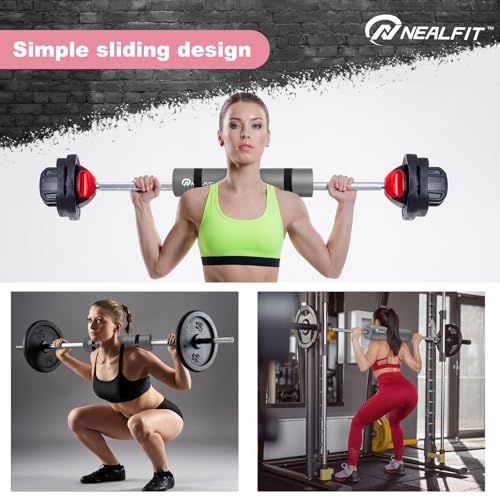 NEALFIT Barbell Pad Squat Pad for Squats—Squat Bar Pad—Great for Weightlifting,Lunges and Hip Thrusts—Foam Sponge Pad—Fit Standard and Olympic Bars Perfectly - color: Grey